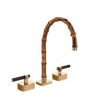 Смеситель для раковины Gessi Jacqueline 77215 со средним изливом и Г-образным вентилем под дерево схема 13