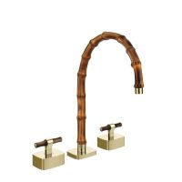 Смеситель для раковины Gessi Jacqueline 77217 со средним изливом и Т-образным вентилем под дерево на 3 отверстия схема 7