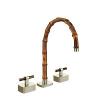 Смеситель для раковины Gessi Jacqueline 77217 со средним изливом и Т-образным вентилем под дерево на 3 отверстия схема 8