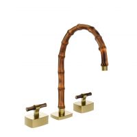 Смеситель для раковины Gessi Jacqueline 77217 со средним изливом и Т-образным вентилем под дерево на 3 отверстия схема 10