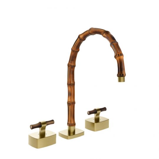 Смеситель для раковины Gessi Jacqueline 77217 со средним изливом и Т-образным вентилем под дерево на 3 отверстия схема 10