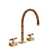 Смеситель для раковины Gessi Jacqueline 77217 со средним изливом и Т-образным вентилем под дерево на 3 отверстия схема 11