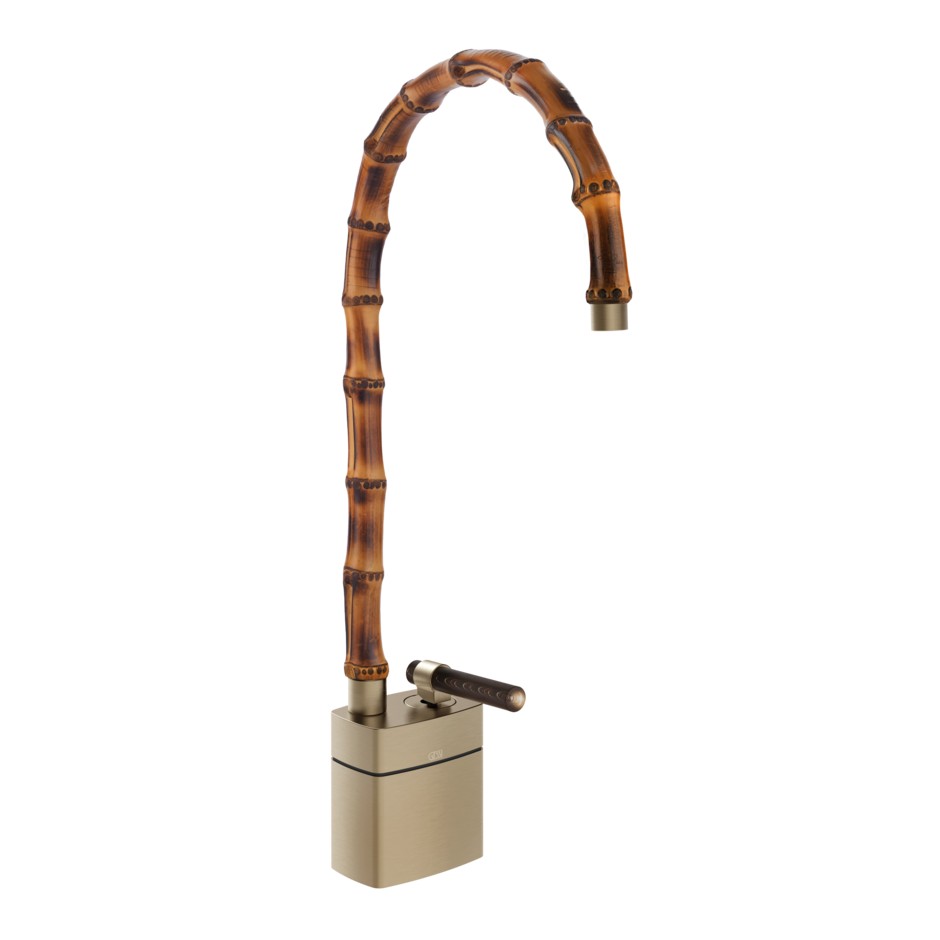 Смеситель для раковины Gessi Jacqueline 77233 средний с высоким поворотным изливом и вентилем под дерево ФОТО