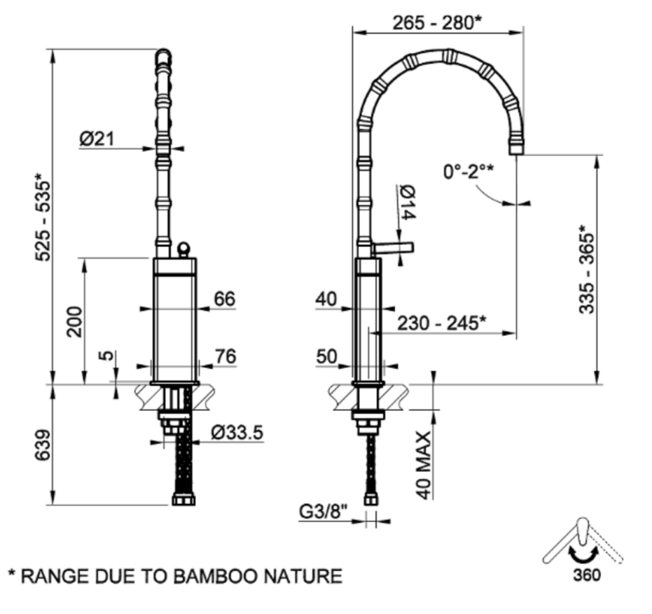 Смеситель для раковины Gessi Jacqueline 77237 высокий со средним поворотным изливом и вентилем под дерево ФОТО