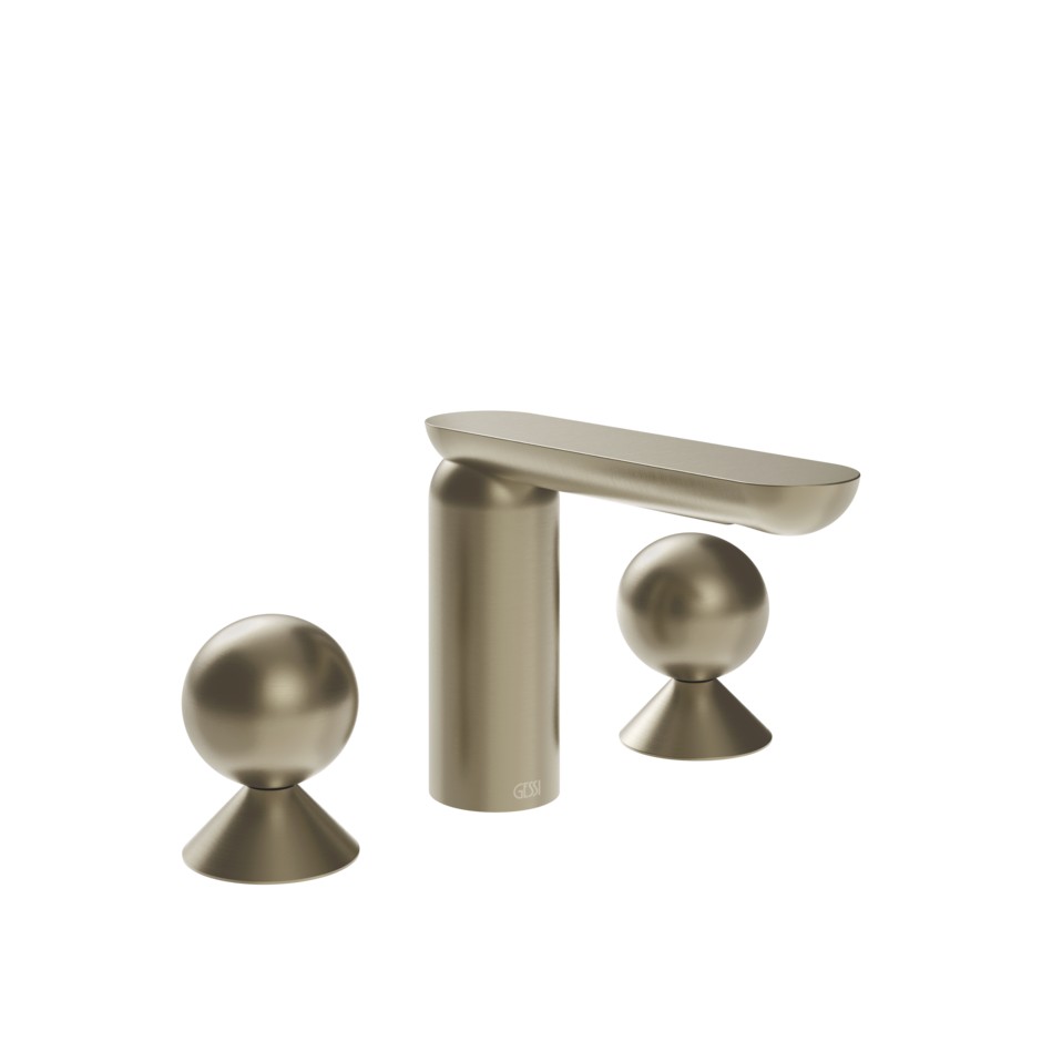 Смеситель для раковины Gessi Perle 74005 с металлическими вентилями-сферами ФОТО