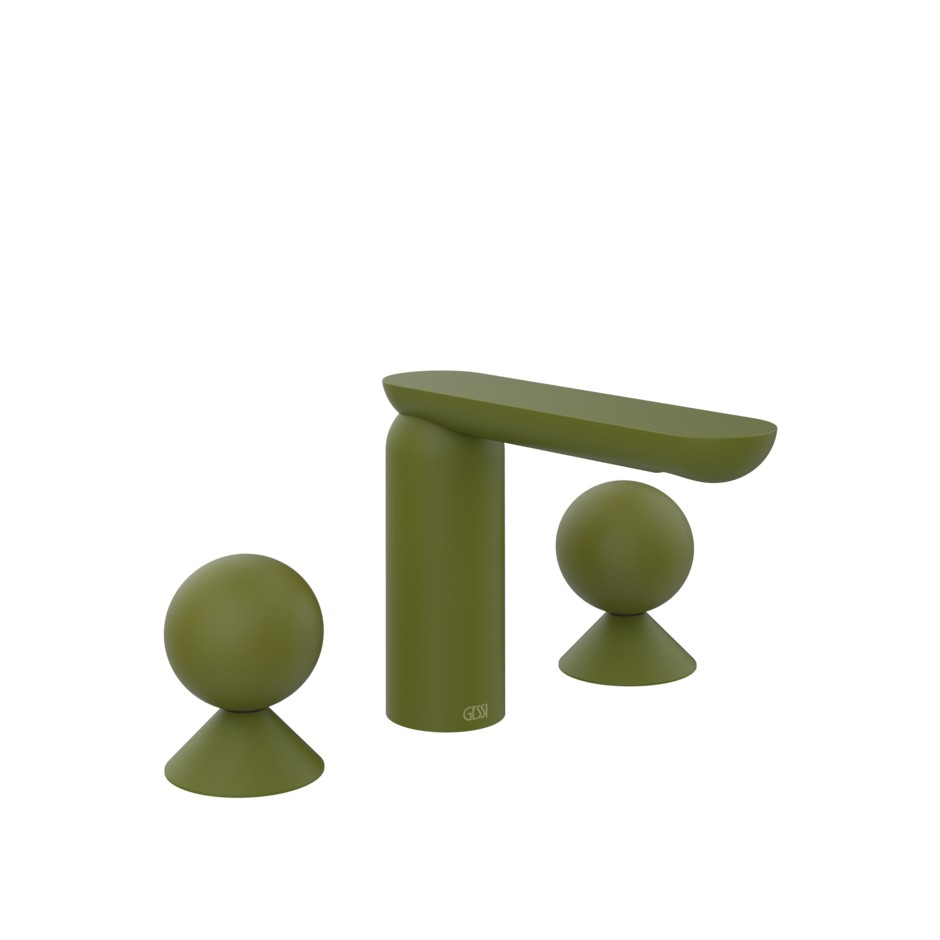 Смеситель для раковины Gessi Perle 74005 с металлическими вентилями-сферами ФОТО