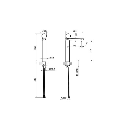 Смеситель для раковины Gessi Perle 74204 высокий без донного клапана с вентилем из из муранского стекла Sfaccettato ФОТО