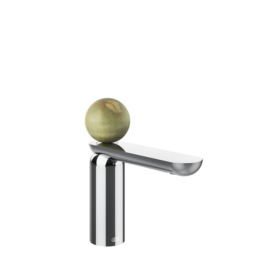 Смеситель для раковины Gessi Perle 74502 низкий с вентилем из камня Onyx Green без донного клапана ФОТО