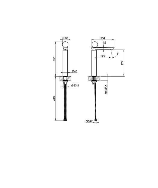 Смеситель для раковины Gessi Perle 74504 высокий без донного клапана с вентилем из камня Onyx Green ФОТО