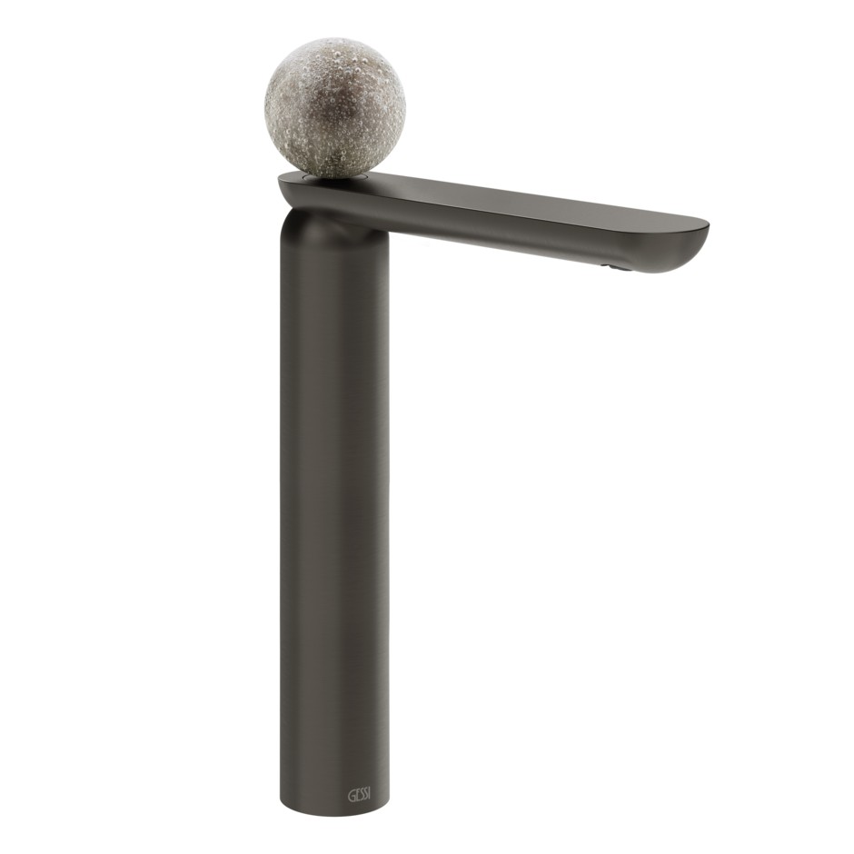 Смеситель для раковины Gessi Perle 74604 высокий без донного клапана с ручкой из муранского стекла Pulegoso