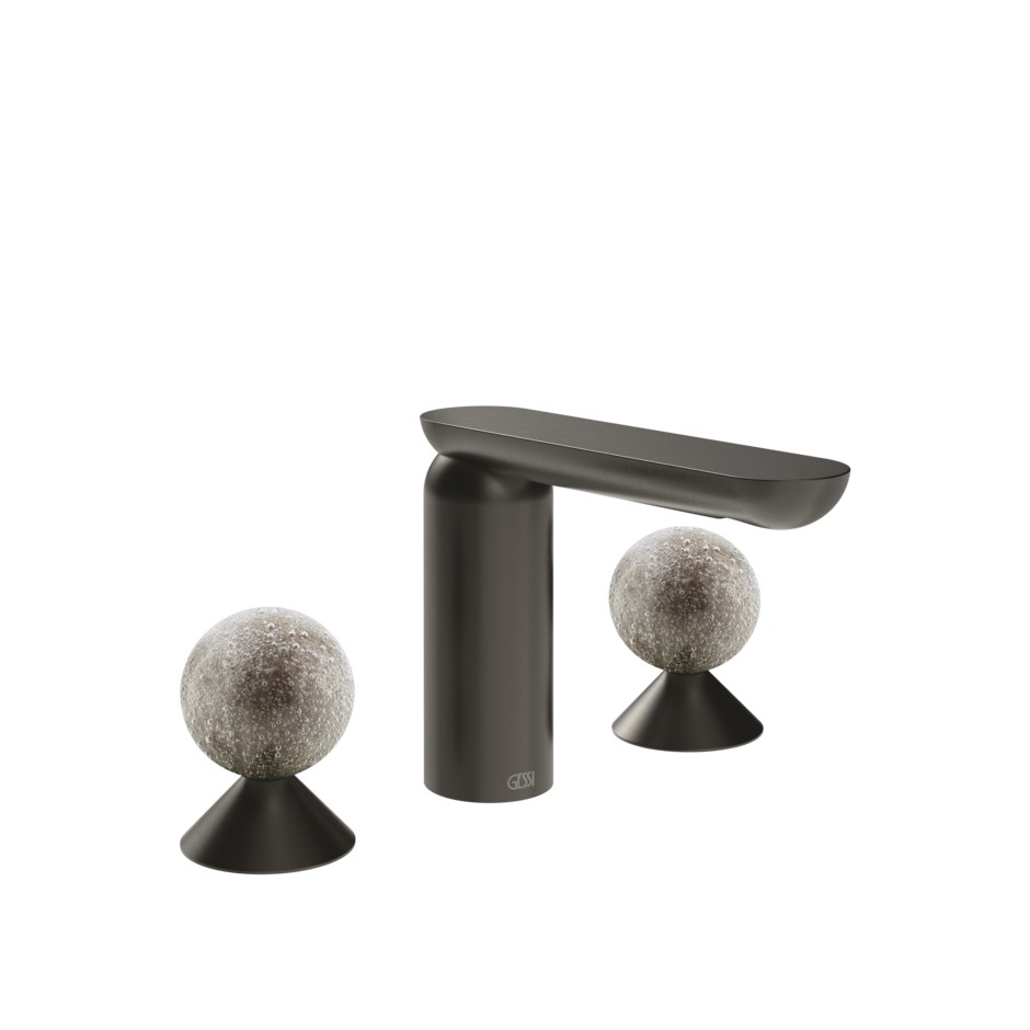 Изображение Смеситель для раковины Gessi Perle 74665 без донного клапана с вентилями-сферами из муранского стекла Pulegoso