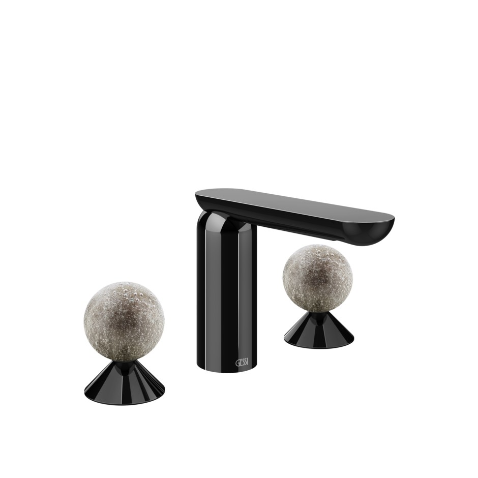 Смеситель для раковины Gessi Perle 74665 без донного клапана с вентилями-сферами из муранского стекла Pulegoso ФОТО