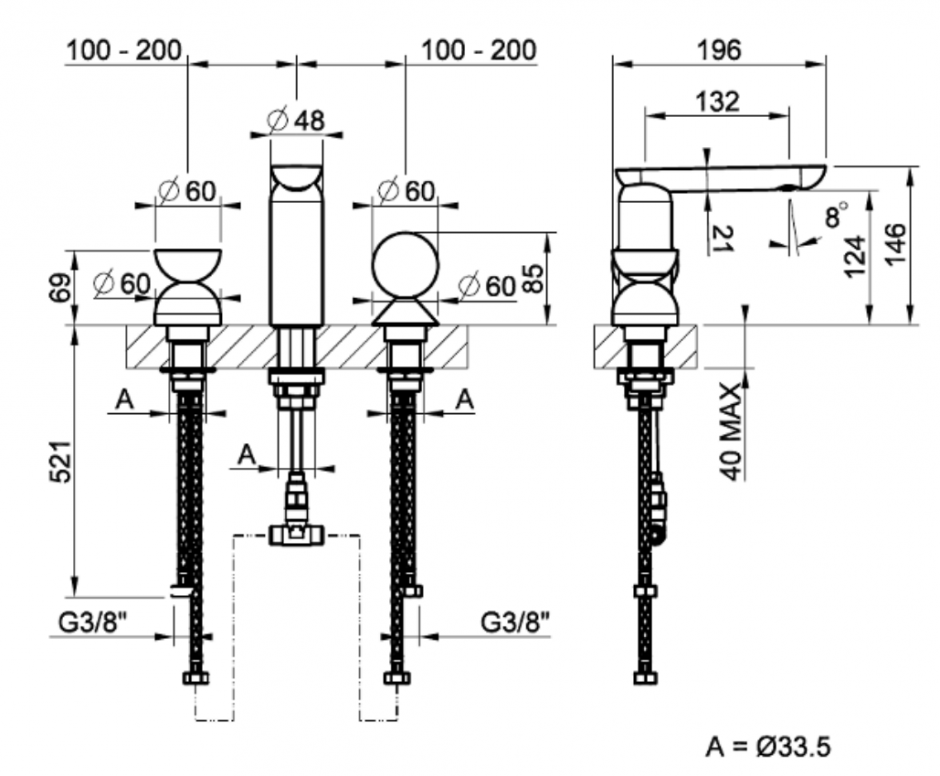 Смеситель для раковины Gessi Perle 74768 без донного клапана с вентилем-полусферой из муранского стекла Balloton и вентилем-сферой из муранского стекла Pulegoso ФОТО