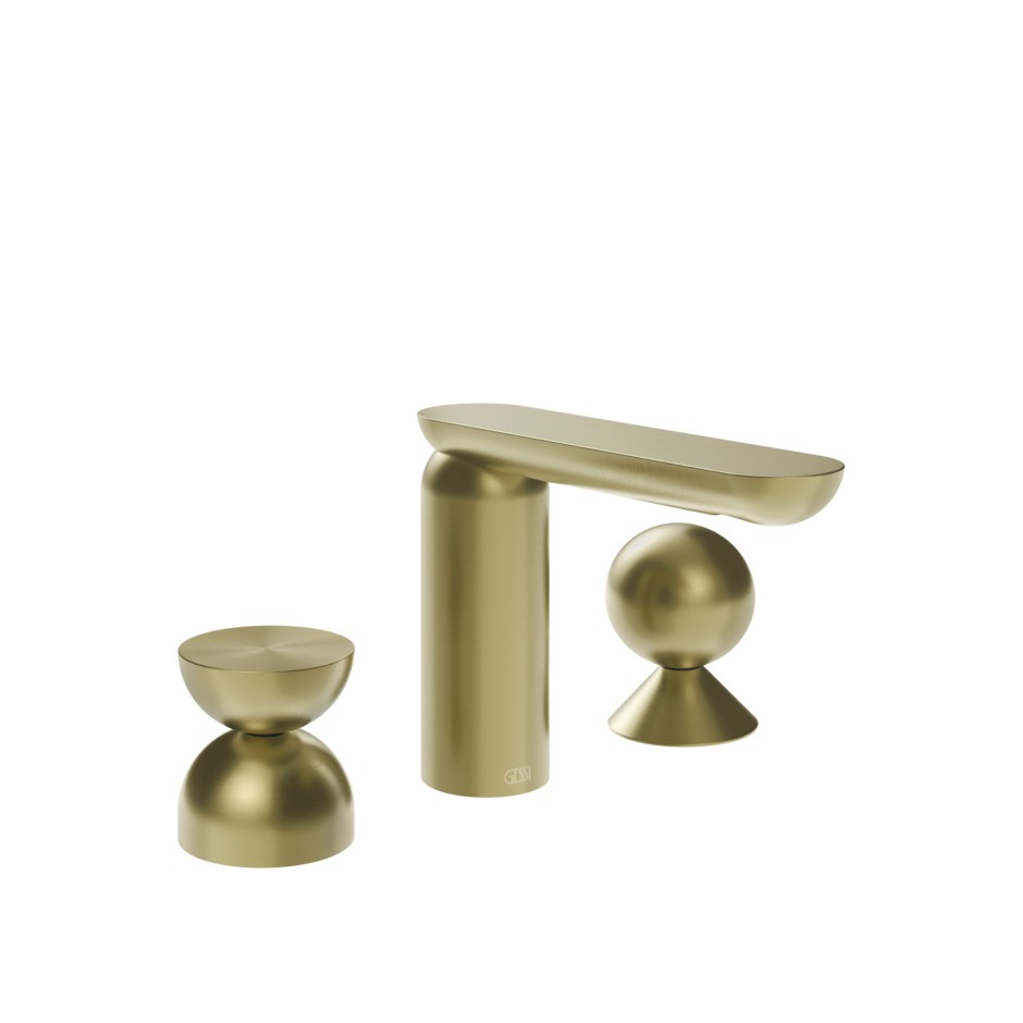 Смеситель для раковины Gessi Perle 74908 без донного клапана с металлическими вентилями-полусферой и сферой ФОТО