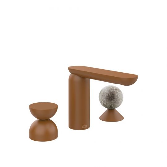 Смеситель для раковины Gessi Perle 74968 без донного клапана с металлическим вентилем-полусферой и вентилем-сферой из муранского стекла Pulegoso схема 11