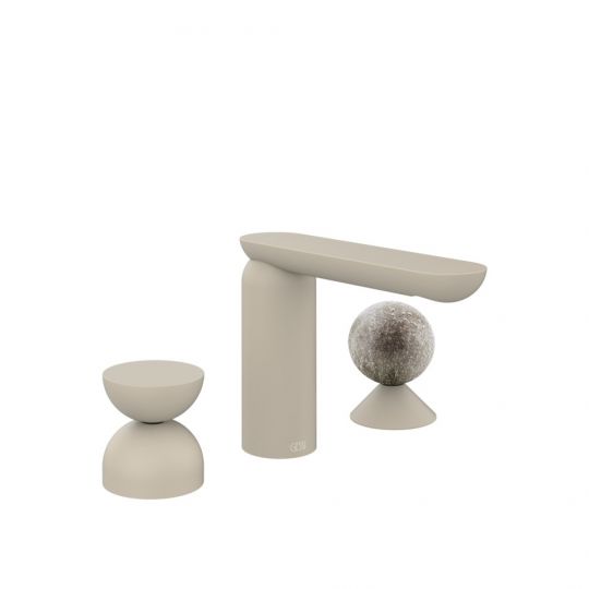 Смеситель для раковины Gessi Perle 74968 без донного клапана с металлическим вентилем-полусферой и вентилем-сферой из муранского стекла Pulegoso схема 12