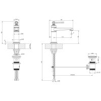Смеситель для раковины Gessi Venti20 65001 схема 2