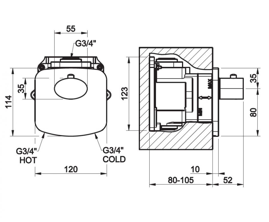 Термостат Gessi Ovale Wellnes для ванны/душа 43254 ФОТО