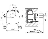 Термостат Gessi Ovale Wellnes для ванны/душа 43254 схема 2