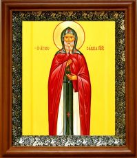 Икона Савва Московский в киоте с басмой Виноградная Лоза (UV-печать)(30817)