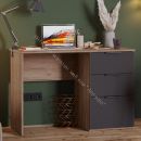 Стол письменный «Графит» Дуб Крафт Табачный, Холст Вулкан