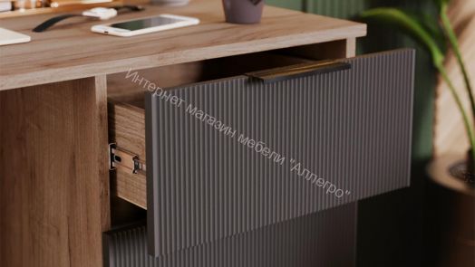 Стол письменный «Графит» Дуб Крафт Табачный, Холст Вулкан