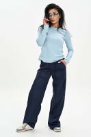 Брюки из мягкой эко замши [синий]