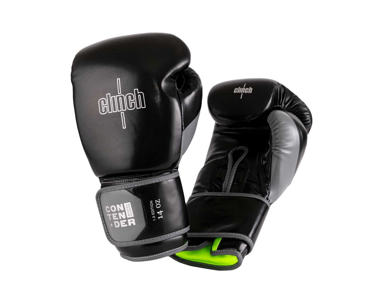 Перчатки боксерские Clinch Contender черно-серые, 10 унц., артикул C184