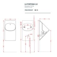 Писсуар подвесной Artceram La Fontana 330x310 мм LFO002 схема 2