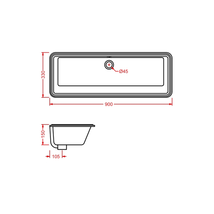 Встраиваемая раковина Artceram Gea GEL002 90х33 цвет белый ФОТО