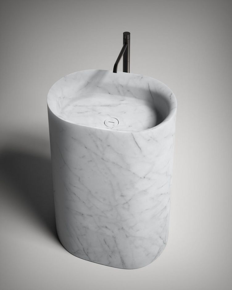 Раковина напольная из камня Antonio Lupi Lavabi NEBULA63 63х45 см ФОТО