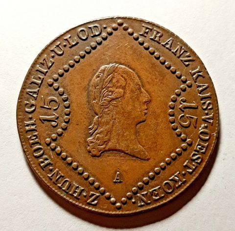 15 крейцеров 1807 Австрия UNC Империя Франц II