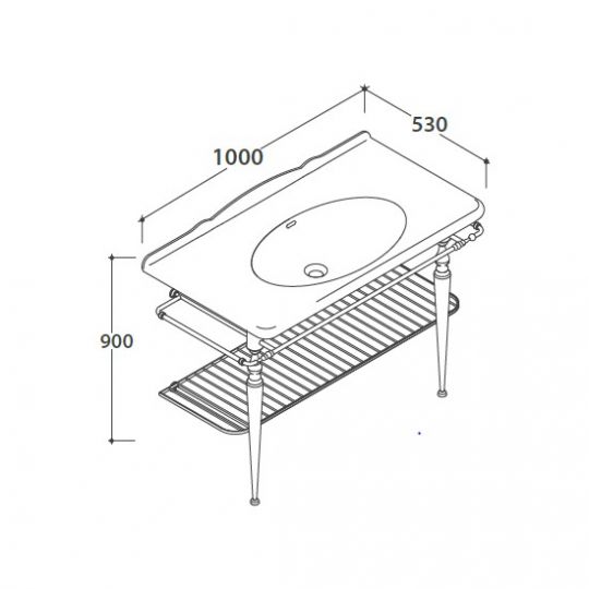 Globo Paestum мебель под раковину PA3 100х53 см схема 4