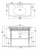 Globo Paestum мебель под раковину PA3 100х53 см схема 5