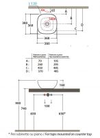 Накладная раковина Globo T-Edge B6Q38 38 х 38 схема 2