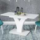 Стол обеденный раздвижной «Люксембург» Тип 2 Белый, Стекло белое матовое