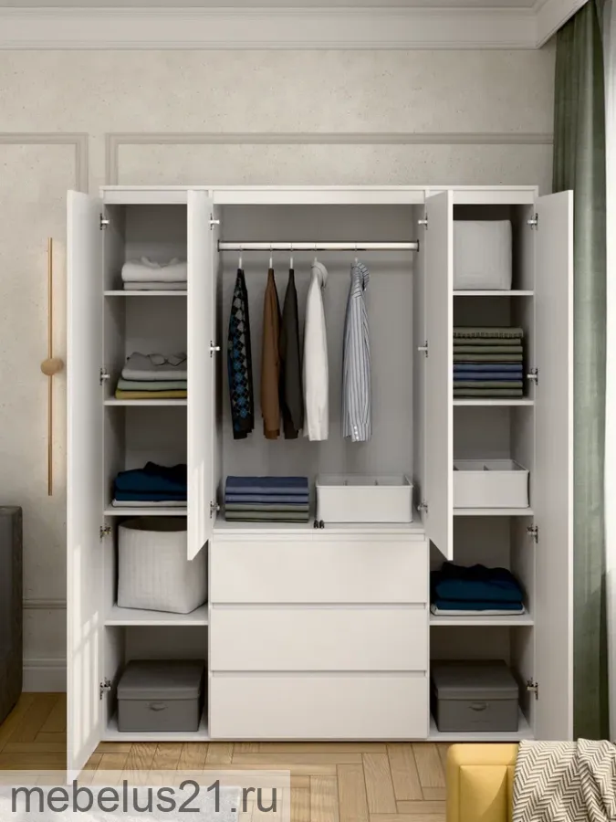 Шкаф Прайм 1600 Белый