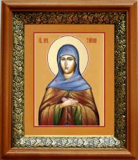 Икона Таисия Египетская в киоте с басмой Виноградная Лоза (UV-печать)(33182)