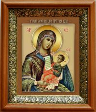 Икона Утоли мои печали в киоте с басмой Виноградная Лоза (UV-печать)(33192)