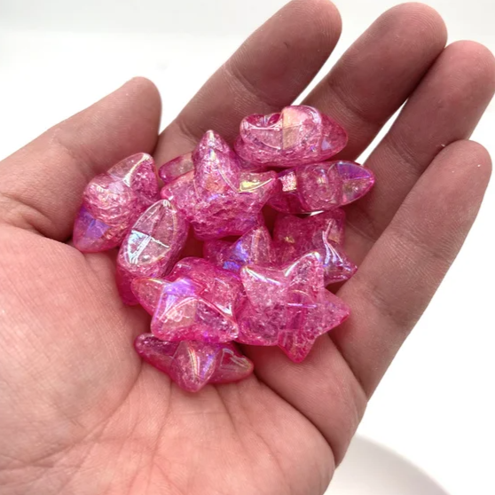 Бусина акриловая Звезда БИТОЕ СТЕКЛО 21,5х3,5 мм поштучно Разные цвета (JAB.ST.210)