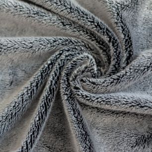 Мелковорсовый мех (5 мм) Вельбоа - Черный меланж, 50х37 см.