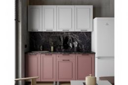 Кухня Аликанте 1,8м. Белый снег/пудра без столешницы