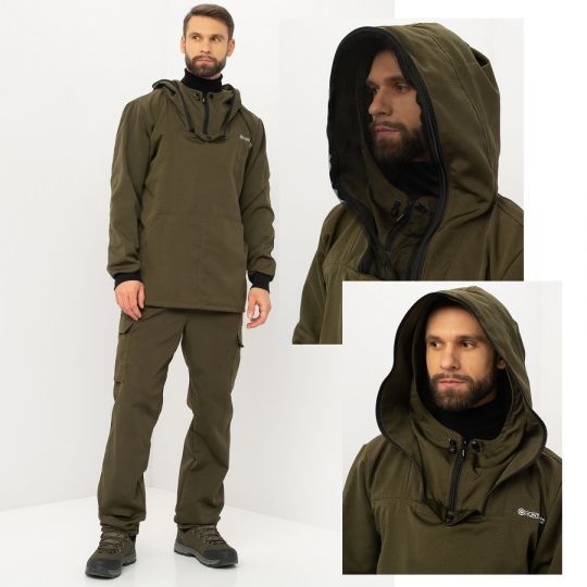 Костюм Антигнус ЭКОНОМ (цвет Хаки) ткань Смесовая Рип-Стоп HUNTSMAN