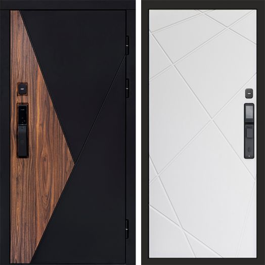 Входная дверь ВДК Матрикс с электронным замком - Лучи Белый