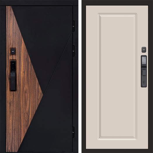 Входная дверь ВДК Матрикс с электронным замком - Гранд Слоновая кость