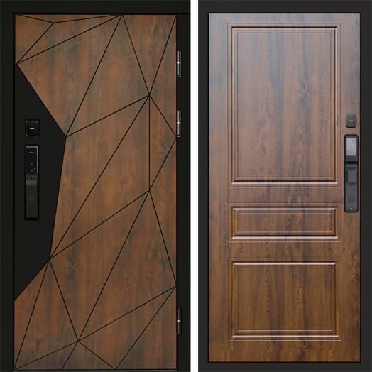 Входная дверь ВДК Геометрия с электронным замком - Классика Дуб