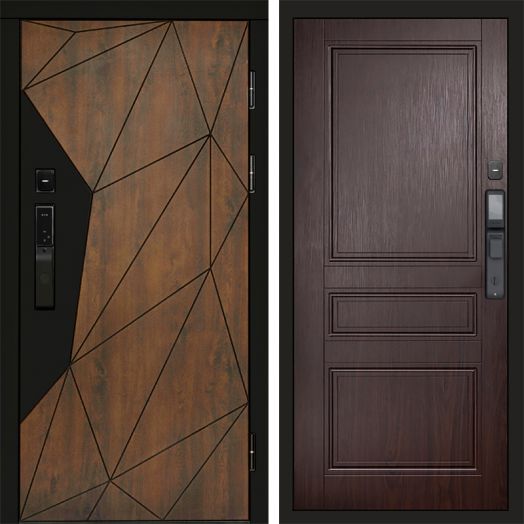 Входная дверь ВДК Геометрия с электронным замком - Класскика Венге