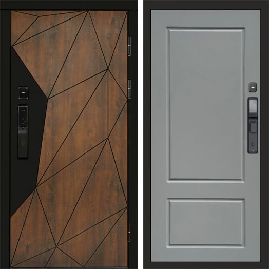 Входная дверь ВДК Геометрия с электронным замком - Марсель Грей софт