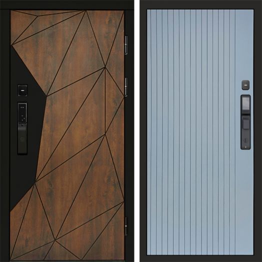 Входная дверь ВДК Геометрия с электронным замком - Flat Грей софт