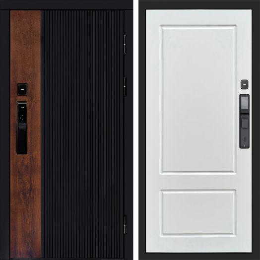 Входная дверь ВДК Престиж с электронным замком - Марсель Белый софт